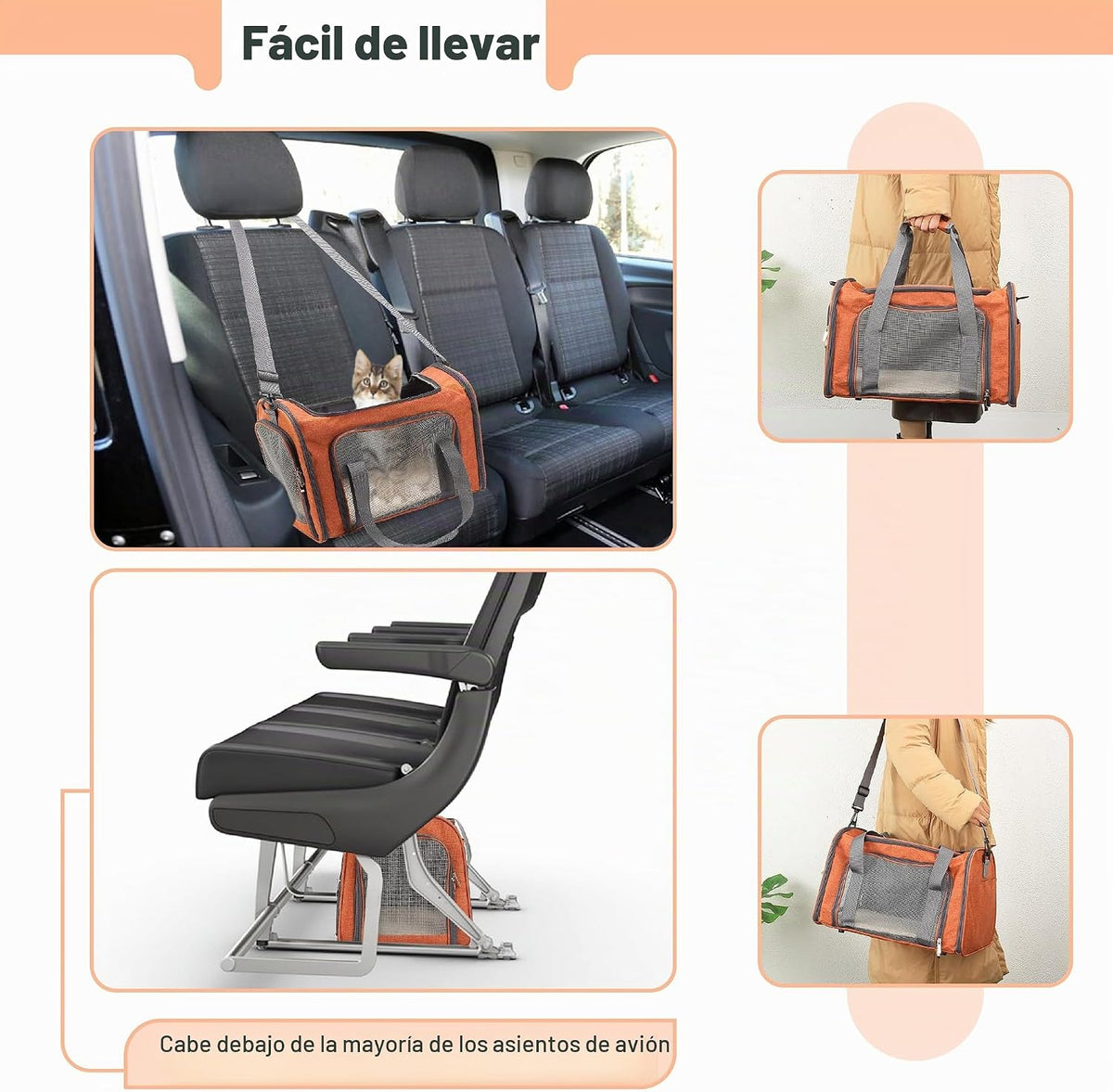 Mr. Pen Transportador de mascotas - Laterales suaves para gatos y p...