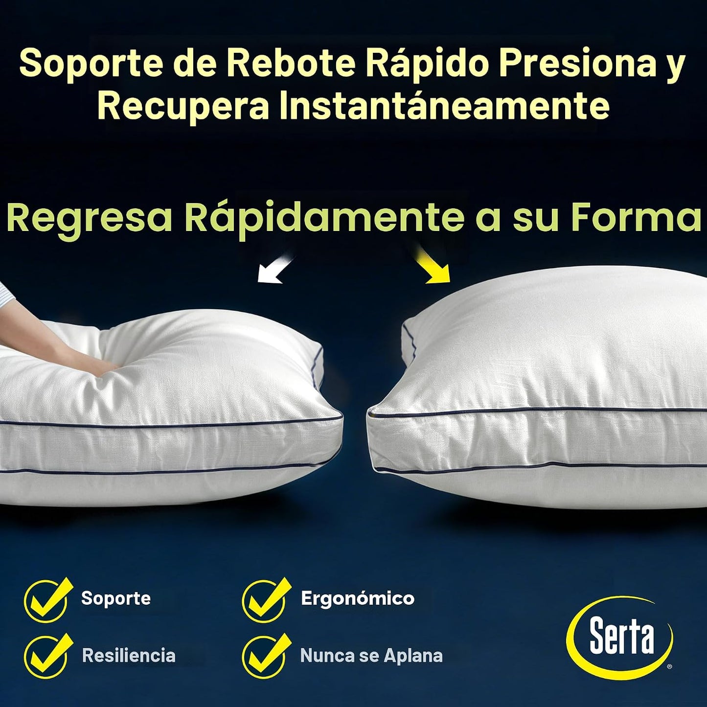 Serta Hotel Collection - Juego de 2 almohadas de cama tamaño Queen\...