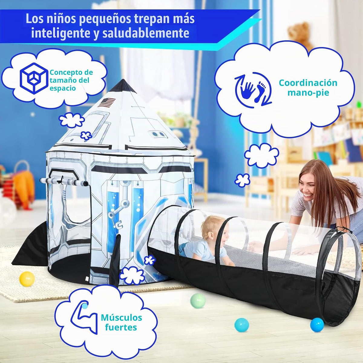 Pozo de pelotas para niños para tienda de campaña: 3 piezas de rega...