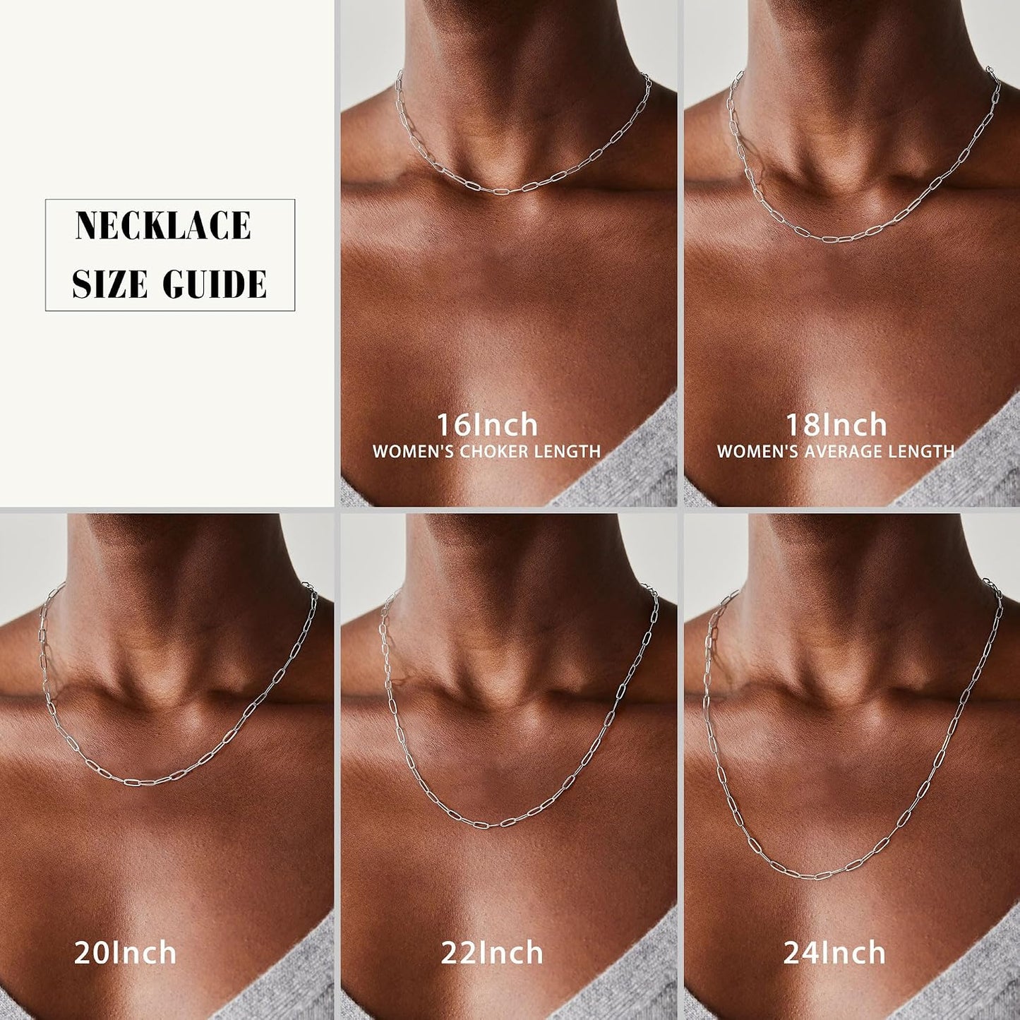 IEFWELL Collar de cadena chapada en plata para mujeres y hombres \u...