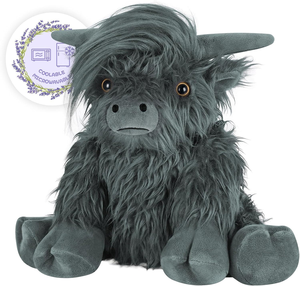 SuzziPals Peluche de Vaca Highland Calentable y Enfriable, Almohadi...