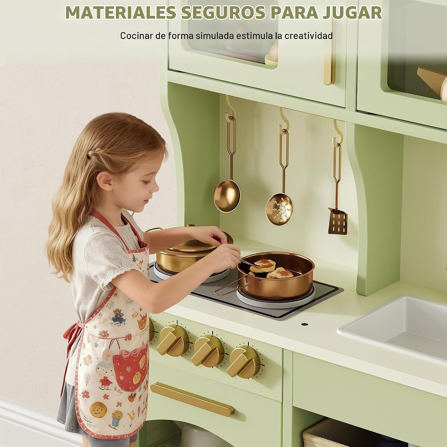 knoworld Juego de cocina para niños, juego de cocina de juguete de...