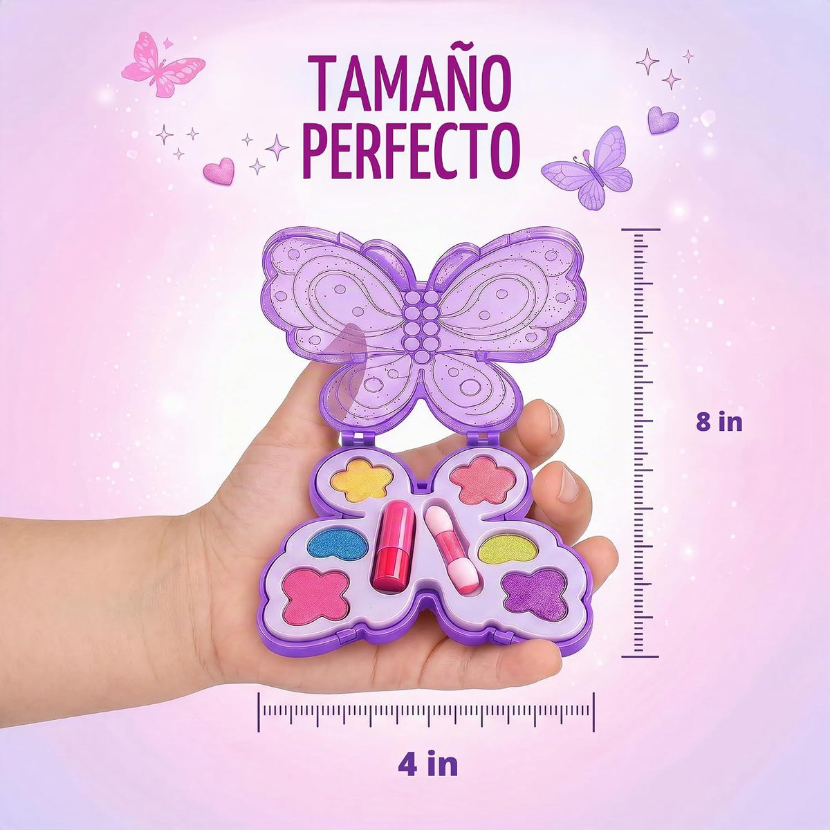 Kit de maquillaje para niños para niñas, estuche de paleta de cosmé...