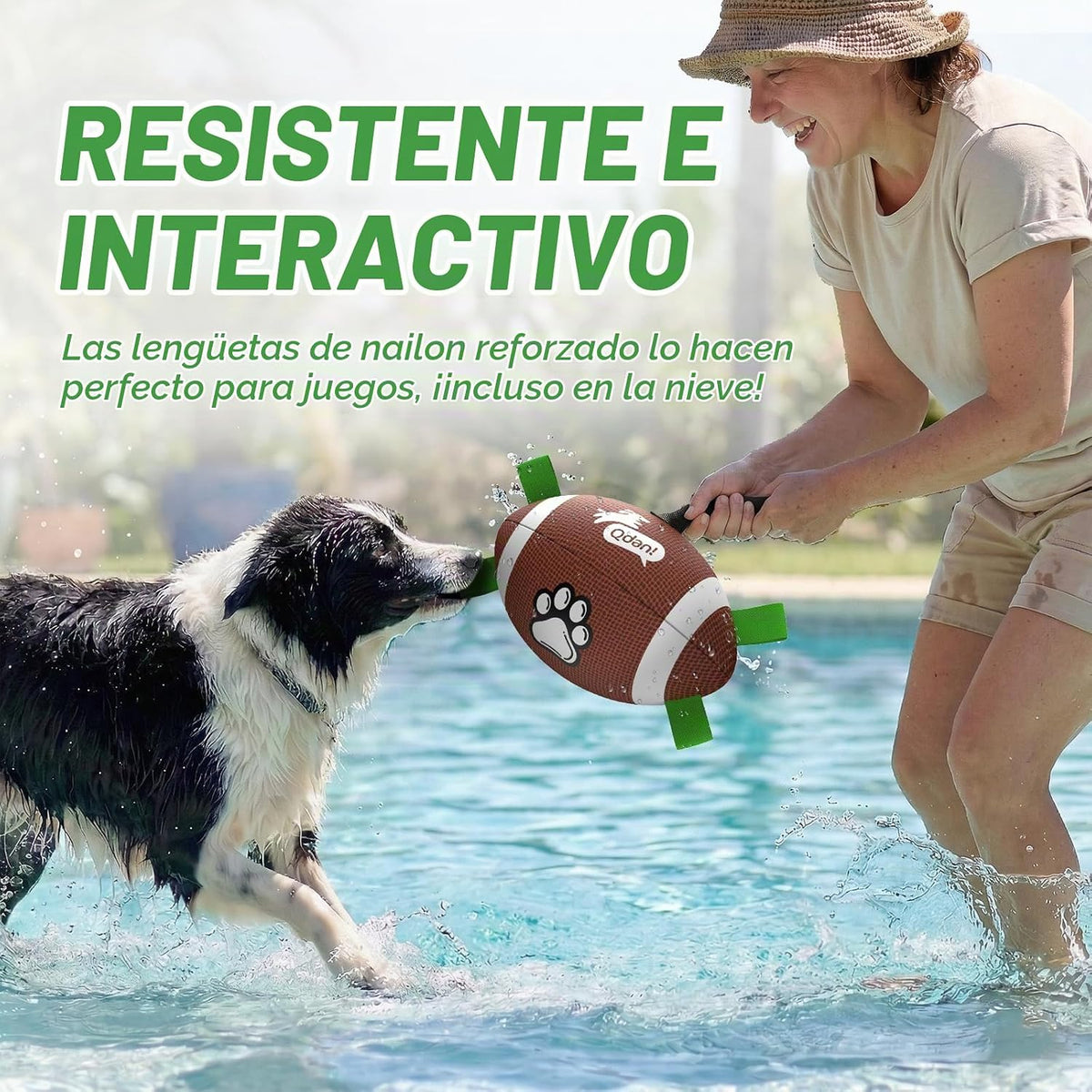 QDAN Juguetes de Fútbol Americano para Perros, Juguetes Interactivo...
