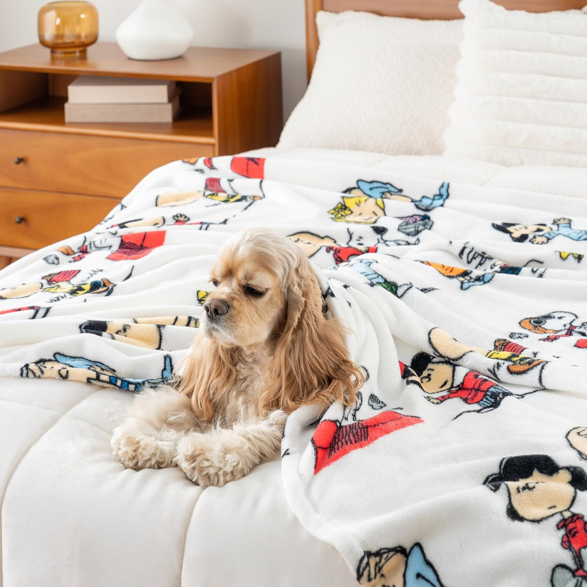 Berkshire VelvetLoft Peanuts Snoopy - Manta de felpa con bonito per...