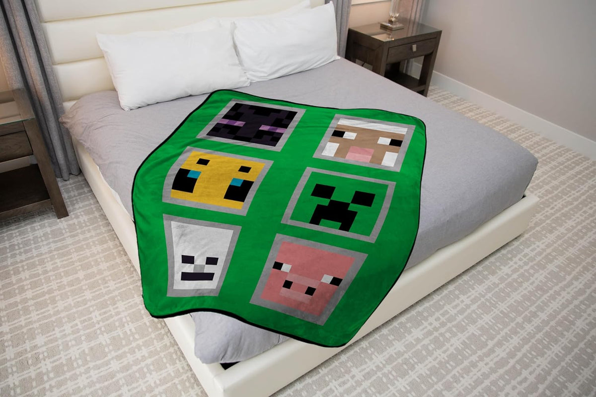 Sunny Side Up Minecraft - Manta de felpa suave para niños, mide 46...