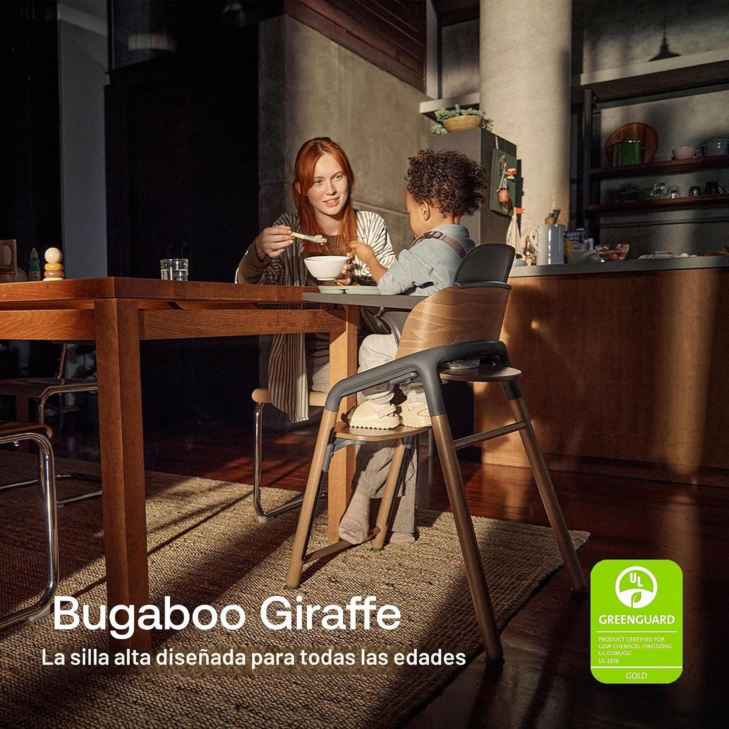 Bugaboo Giraffe - Silla alta de madera para bebé, ajustable en 1 se...