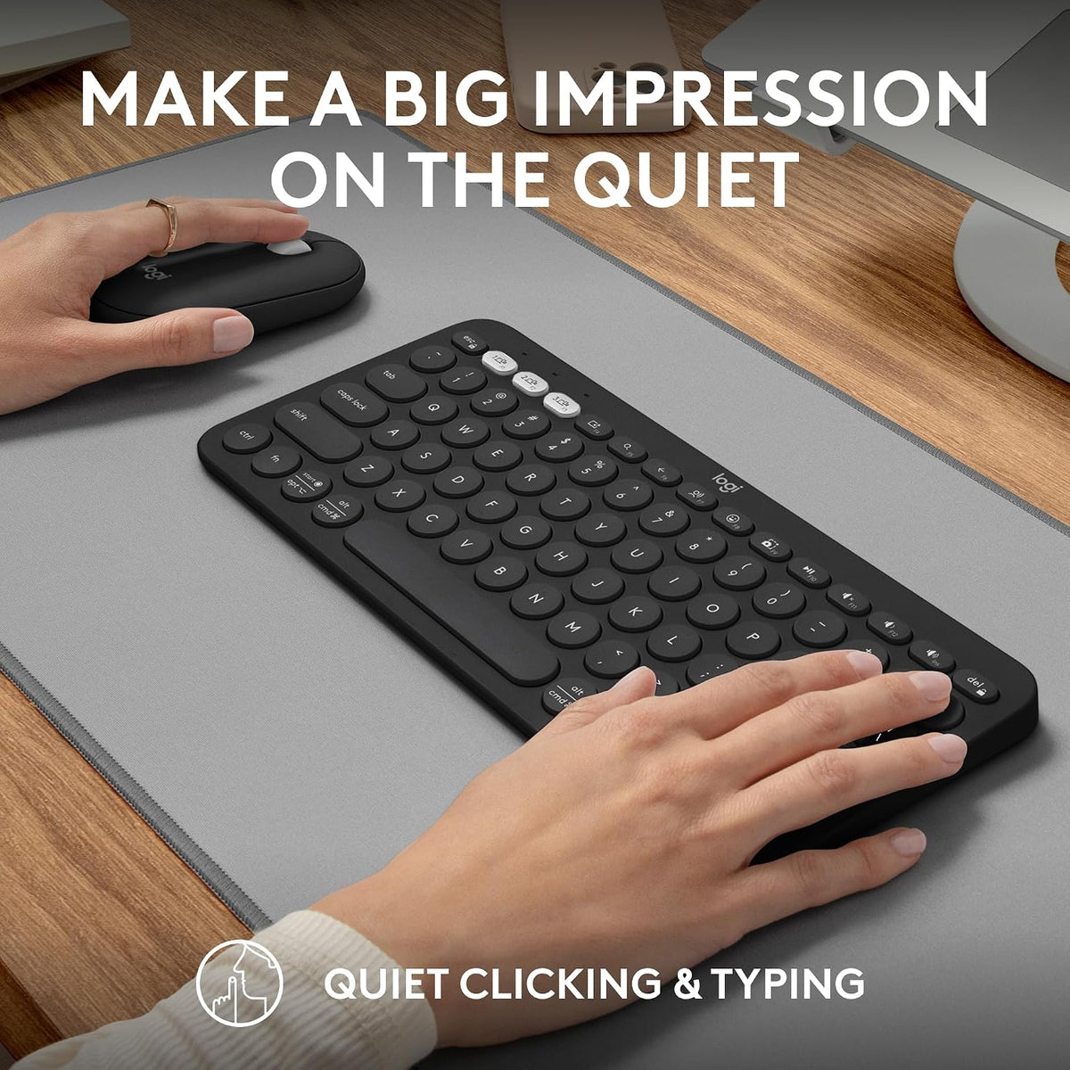 Logitech Pebble 2 Combo de teclado y mouse inalámbricos silenciosos...