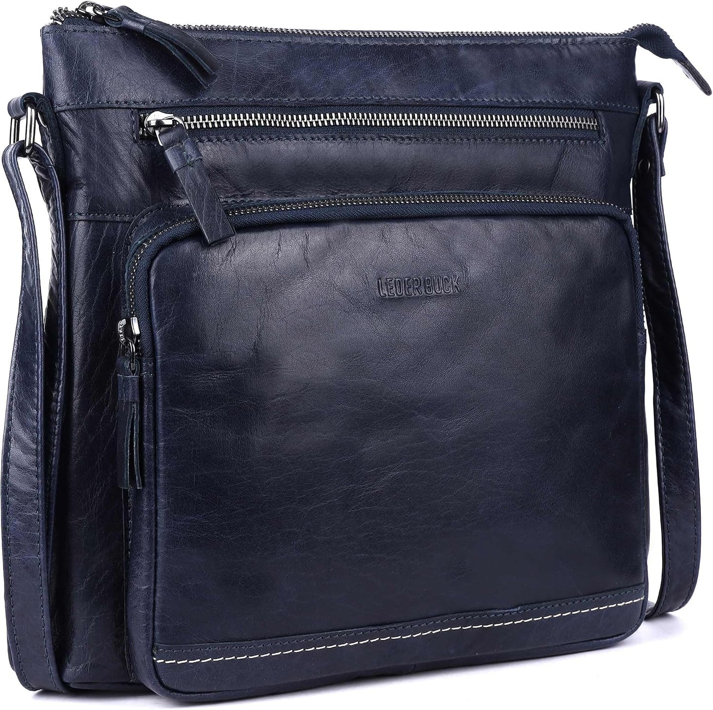 LEDERBUCK Olga - Bolso bandolera extragrande de piel auténtica para...