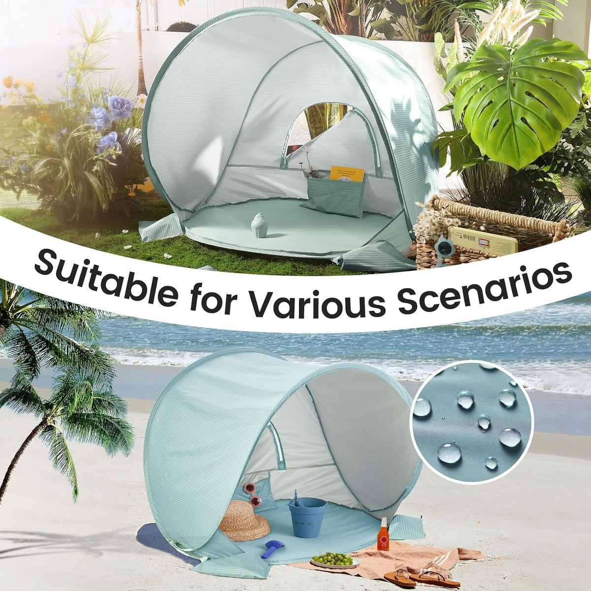 Tiny Land - Tienda de campaña de playa para bebé, con protección so...