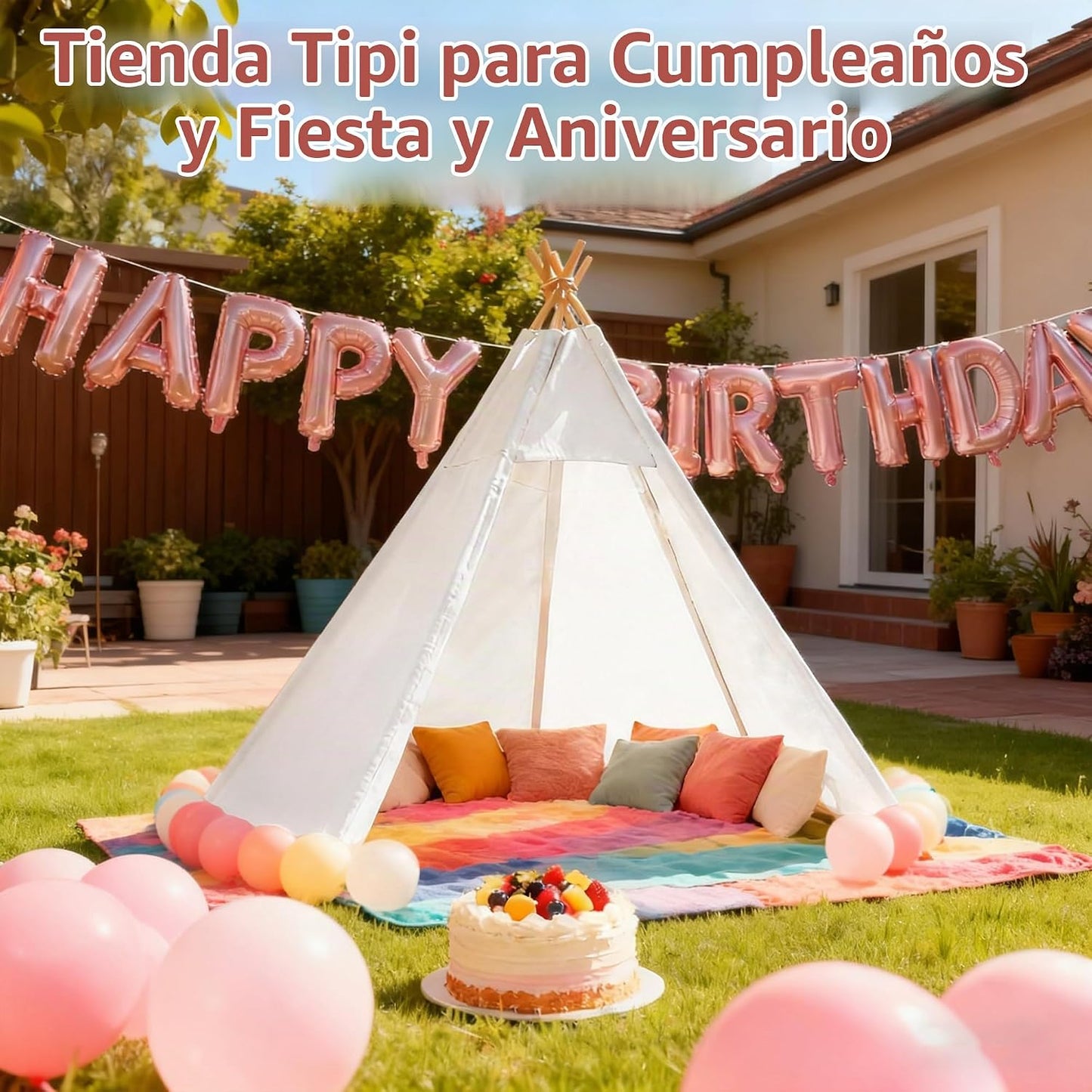 Betterhood Tienda de campaña tipo tipi grande de 7 pies para adulto...