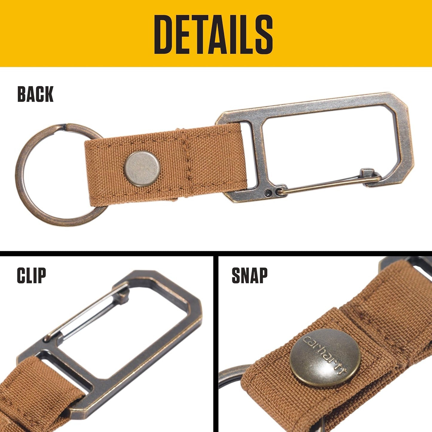 Carhartt Llavero de metal duradero unisex para adultos, soporte par...