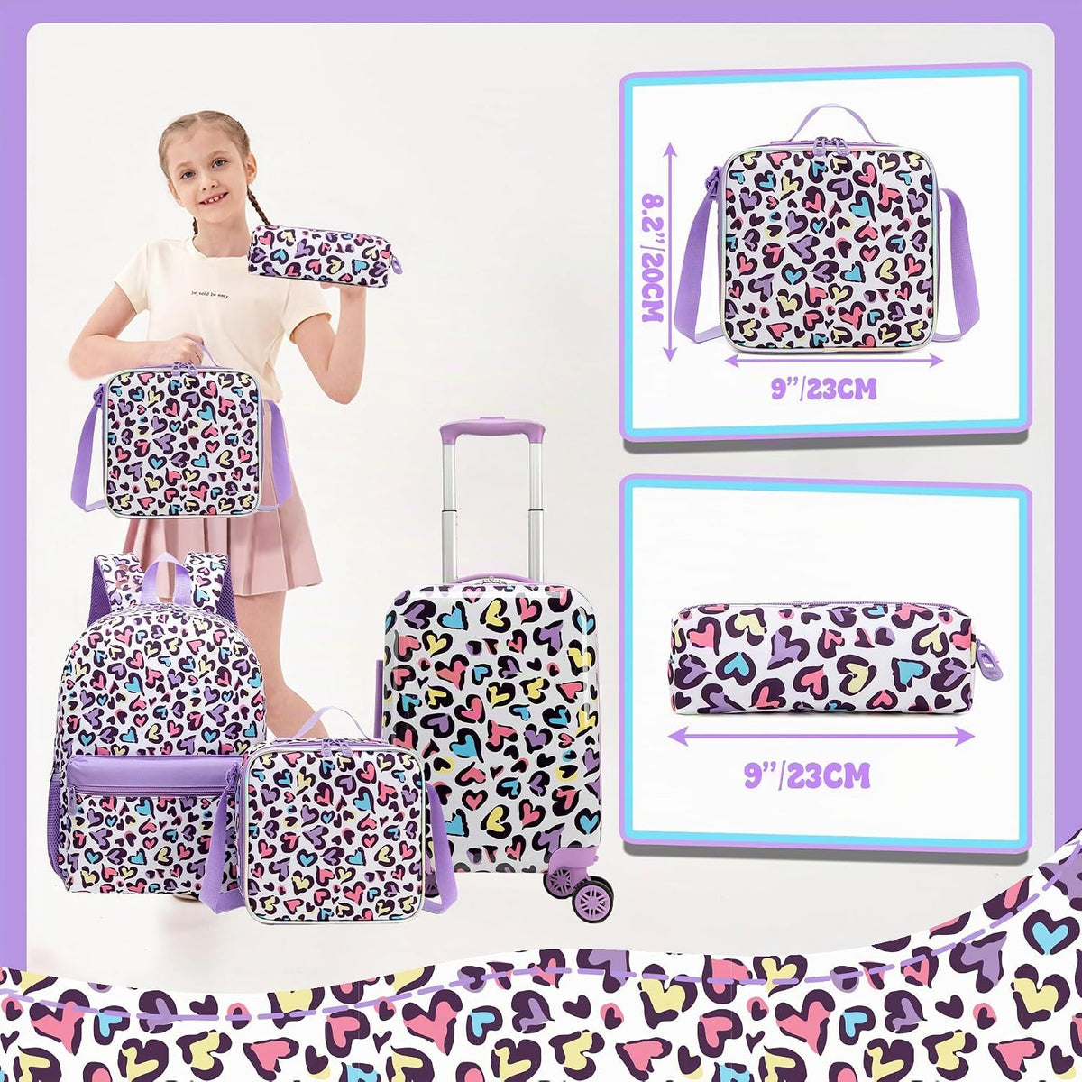 Juego de maletas para niños Esteemly 5 piezas con maletas de 16"...