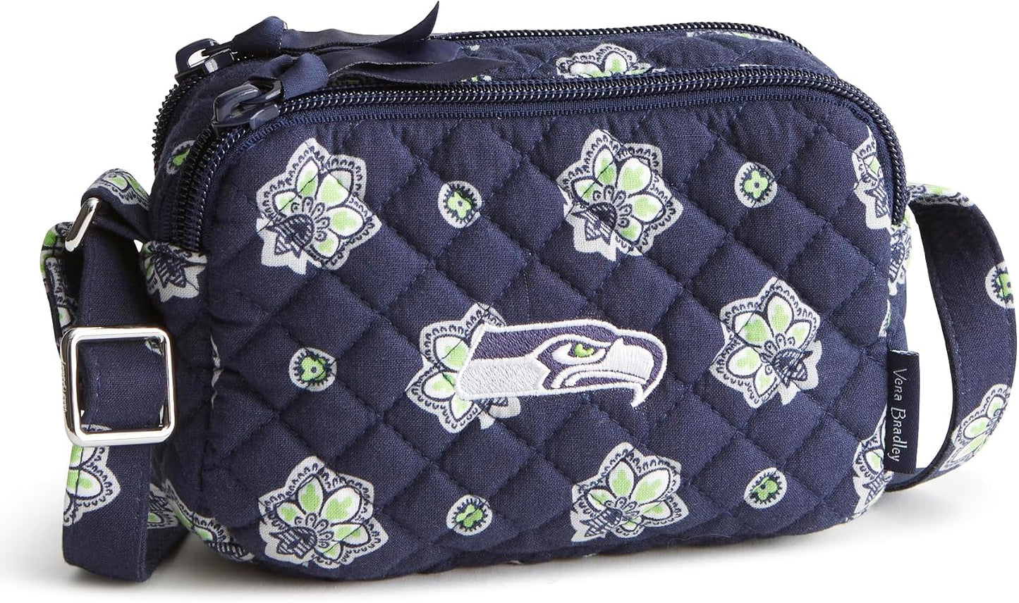 Vera Bradley Bolso bandolera pequeño de algodón para mujer