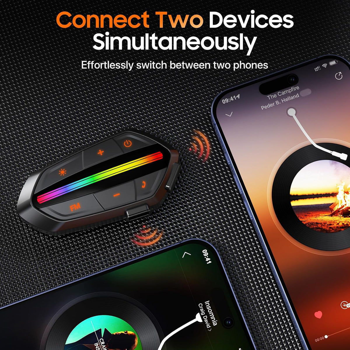 Wisdagaly Auriculares Bluetooth para motocicleta V5.3, altavoces de...