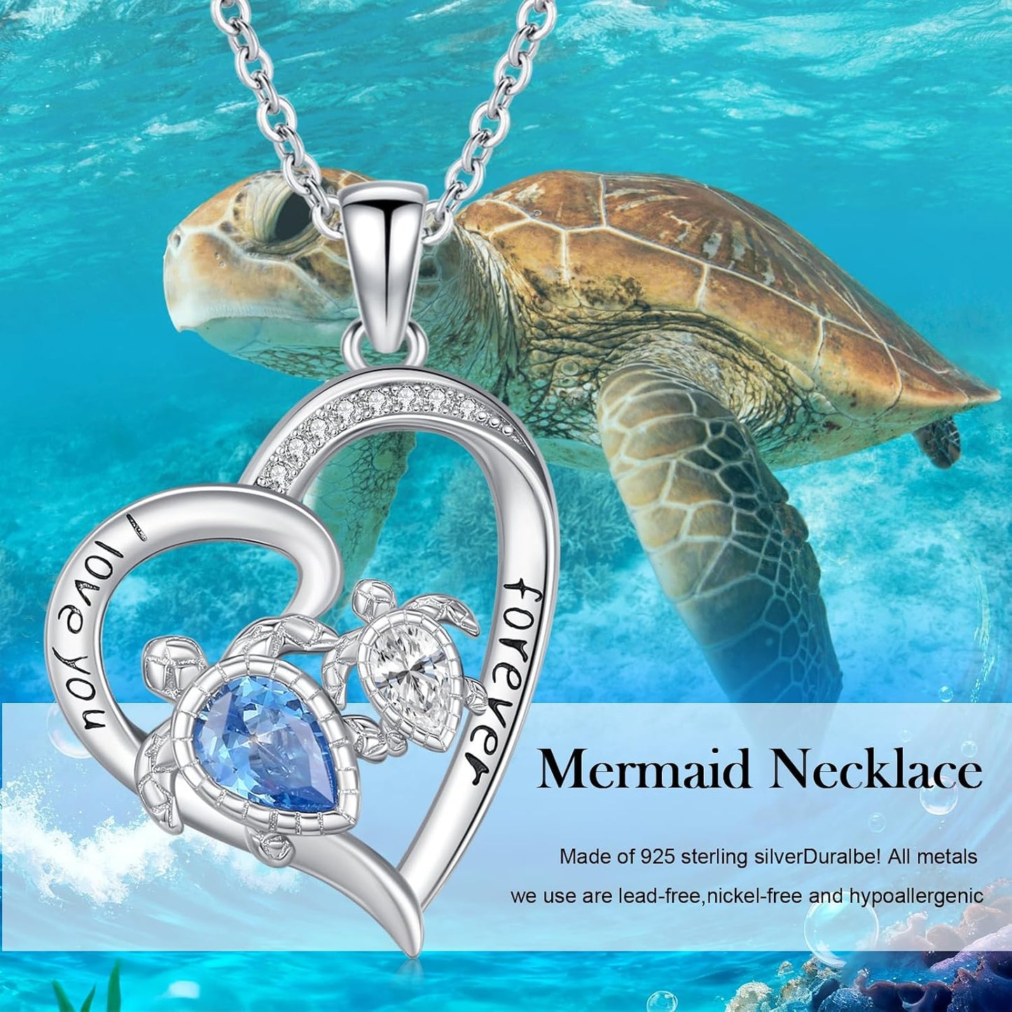 Twoowl Collar con dije de playa de plata de ley 925 con diseño de o...