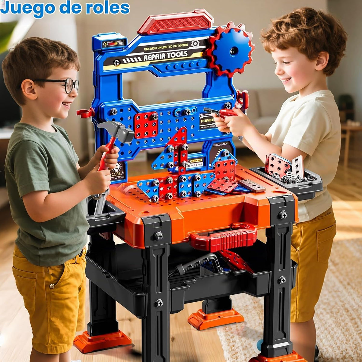 KIZONLY Juego de Herramientas de Juguete para Niños de 3 4 5 6 7 8...