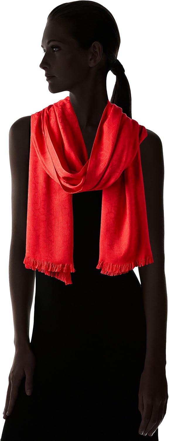 Bufanda de pashmina ligera con estampado de logo en el mismo tono d...