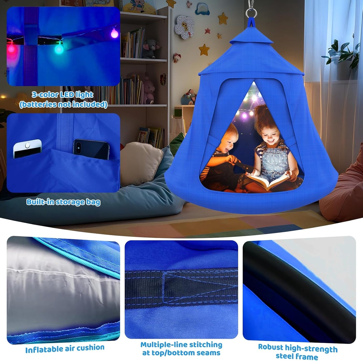 Juego de columpios con columpio para tienda, marco de columpio en f...
