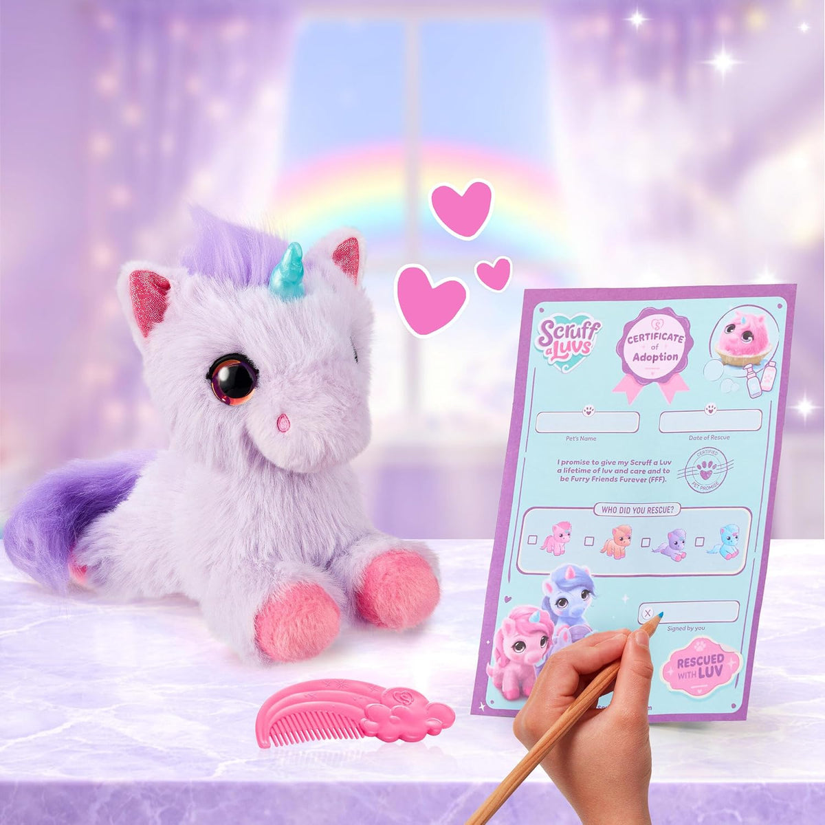 Peluche Scruff A Luvs Unicorn Scruffs, lavado para revelar 1 de 4 u...