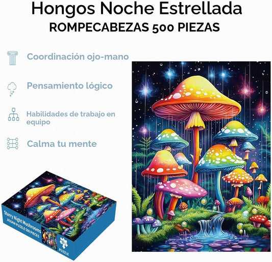Rompecabezas para adultos de 500 piezas, rompecabezas de hongos \u2...