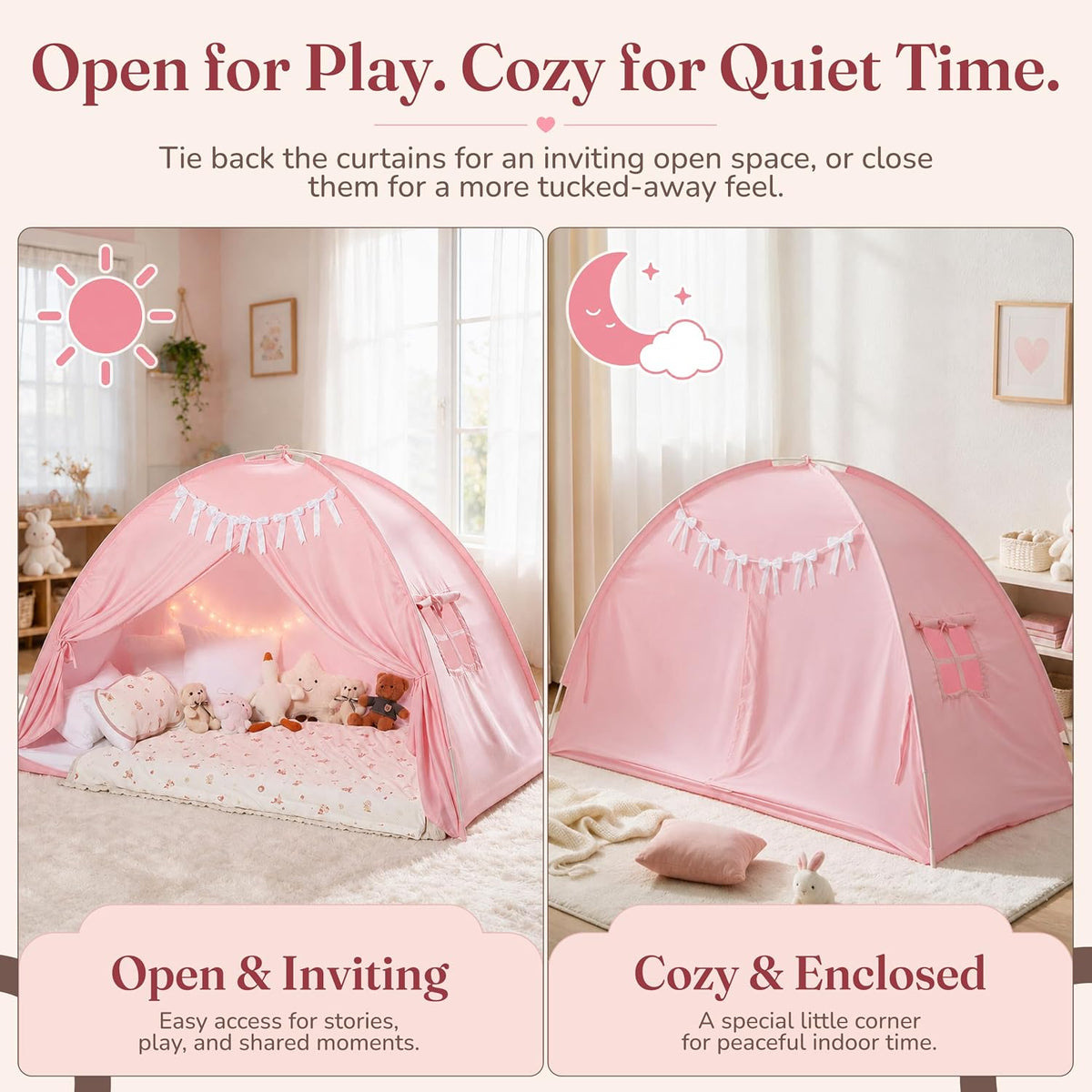 Modernus Tienda de campaña para cama individual para niños, toldo d...