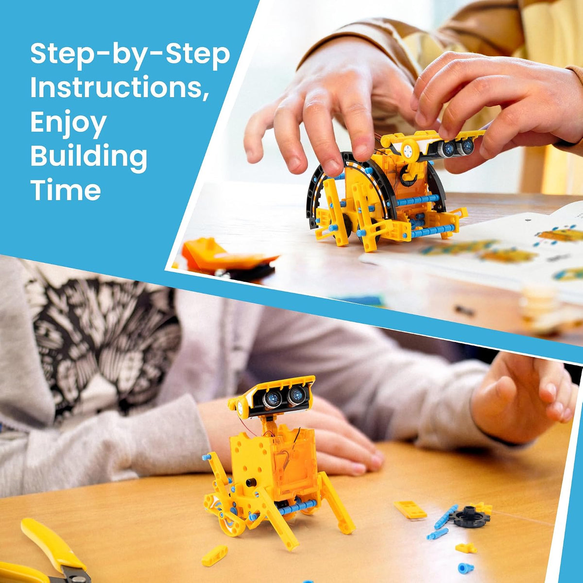 Sillbird Kit de robot de construcción solar, regalo STEM para niños...