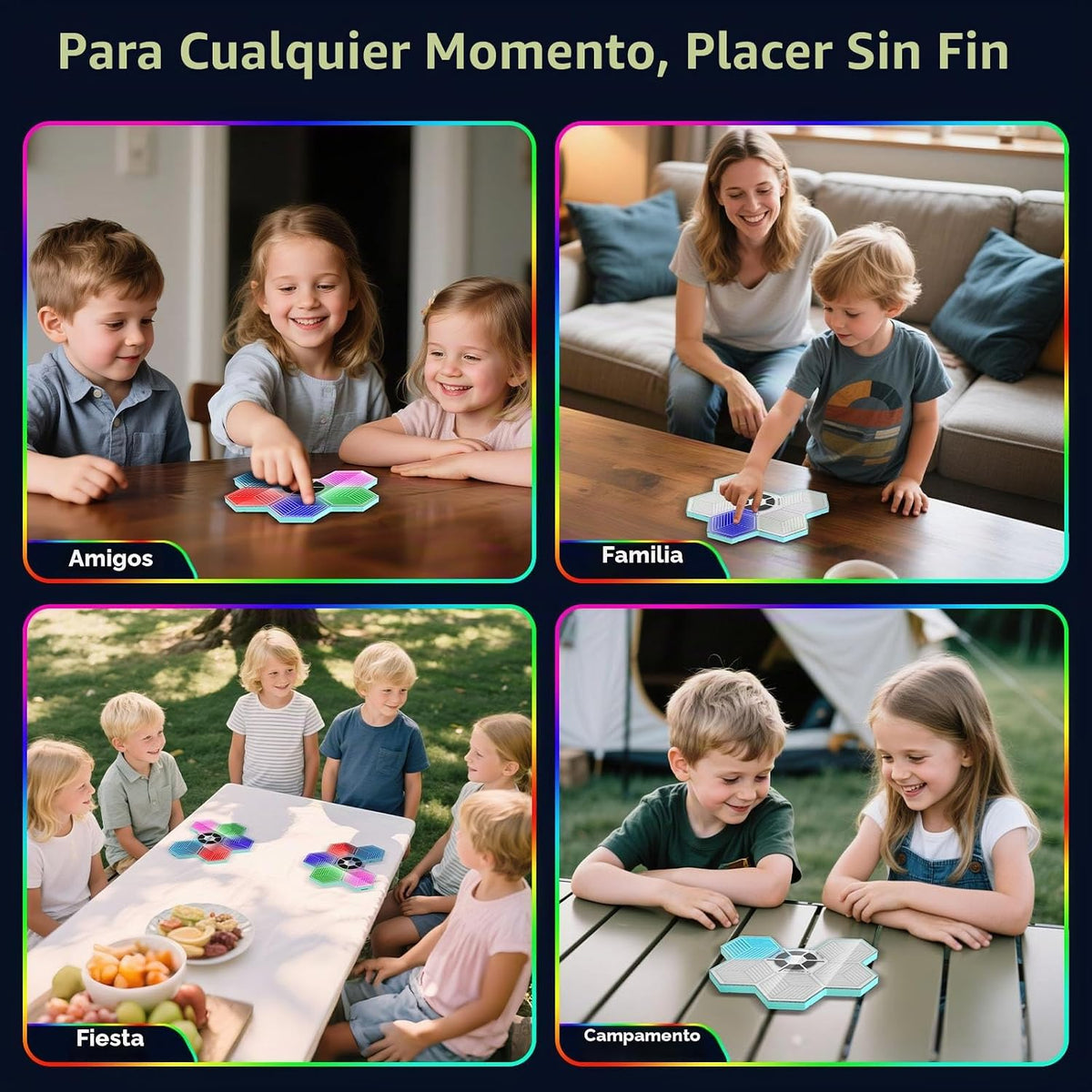 ETPlanet Juego de memoria iluminado, juguetes electrónicos de mano...