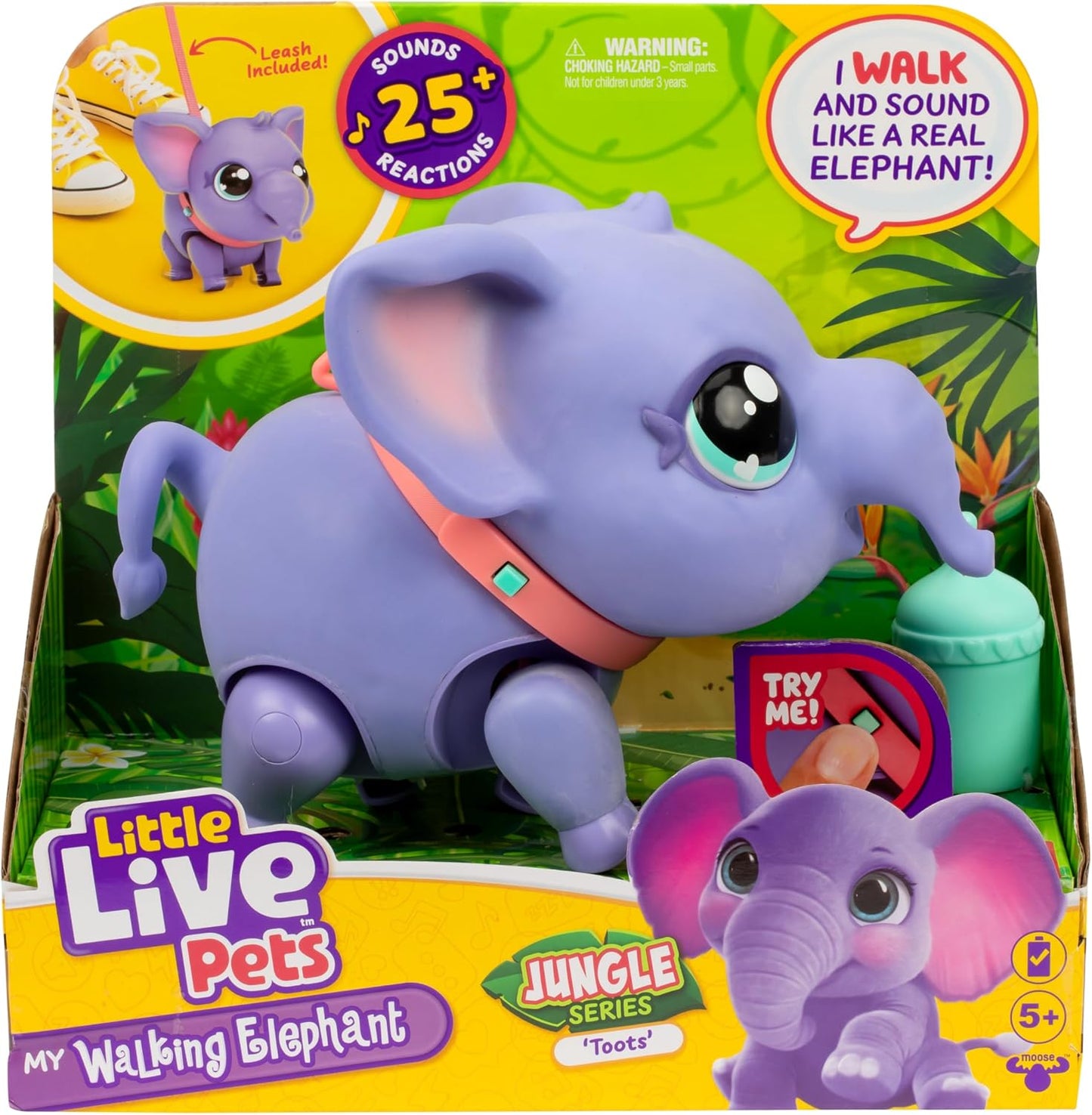 Little Live Pets My Walking Elephant Toots, Paseos, Bailes &amp; Sw...