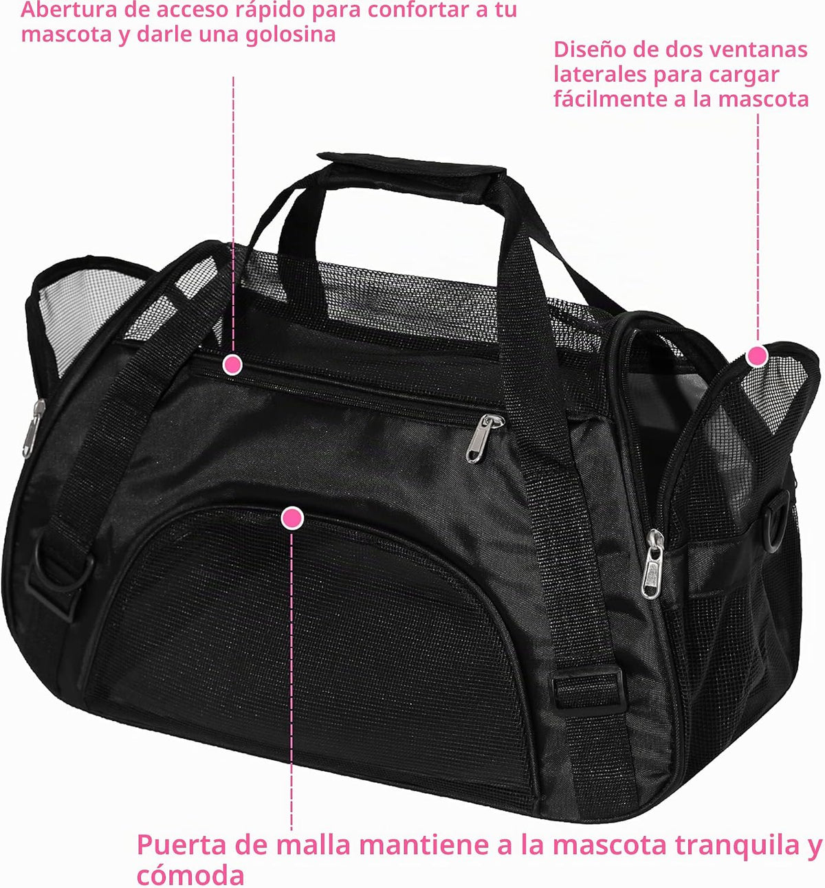 MuchL Transportador de mascotas de lados suaves para gatos, transpo...