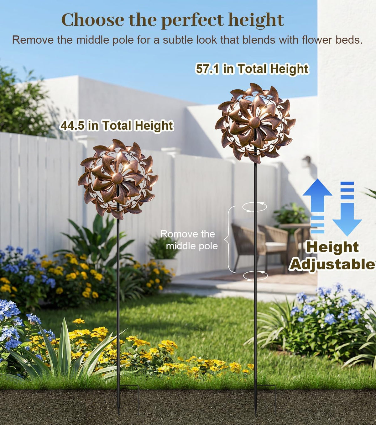 Molinillos de viento para decoración de jardín al aire libre, 13 x...
