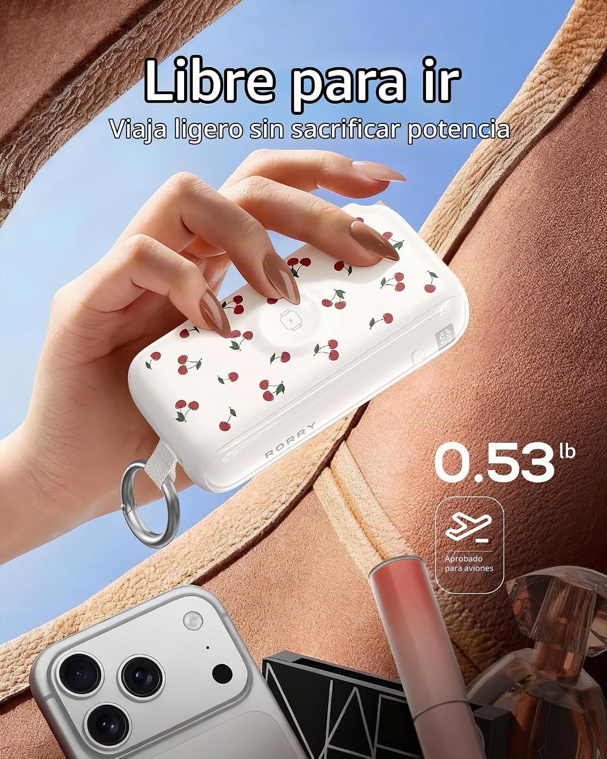 RORRY Cargador portátil de flujo 10000mAh 40W enchufe de pared Banc...