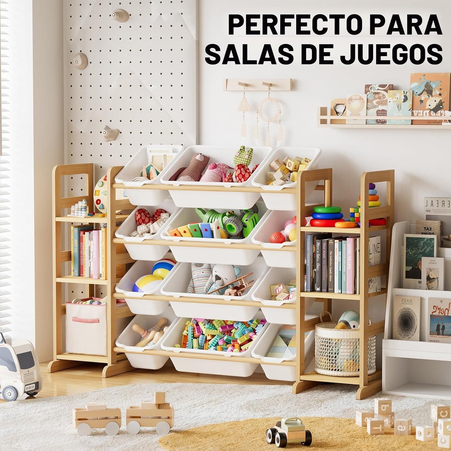 Organizador de almacenamiento de juguetes SpaceAid con 6 estantes y...