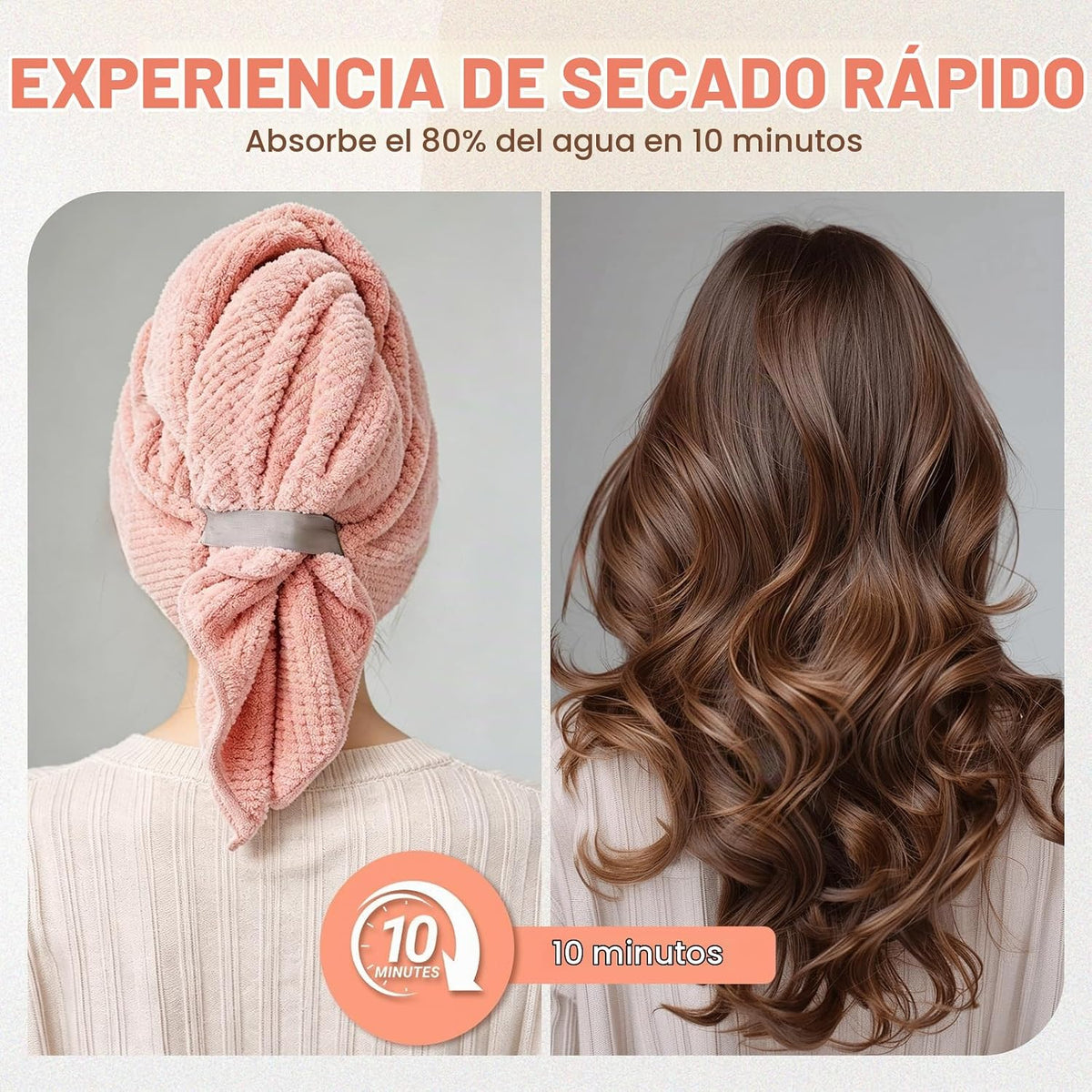OSRPIEU Paquete de 3 toallas de microfibra para secar el cabello pa...