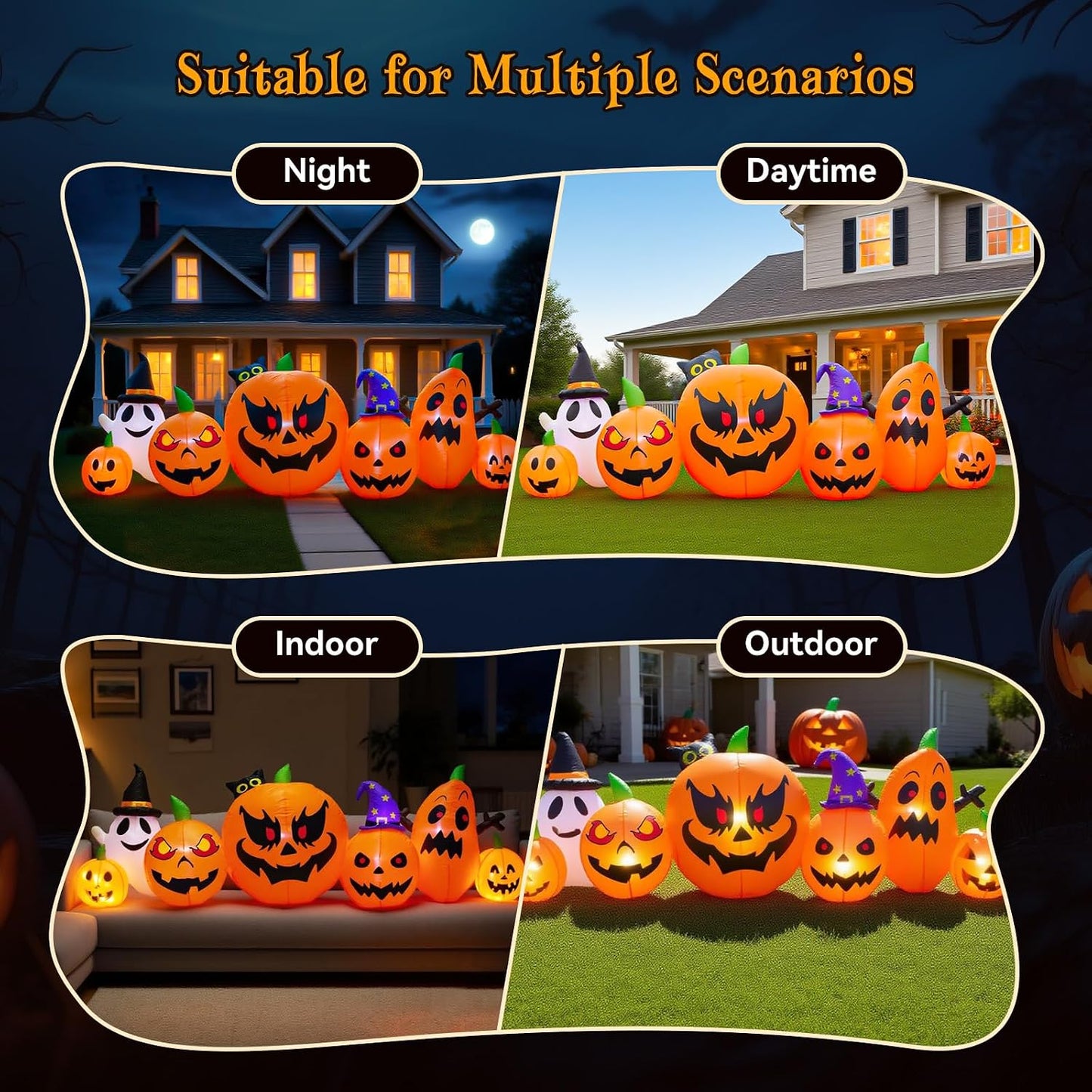Inflables de Halloween de 9 pies, decoraciones de Halloween inflabl...