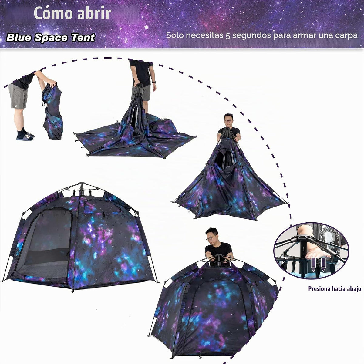 Tienda de campaña hexagonal portátil para niños con tira de luces L...