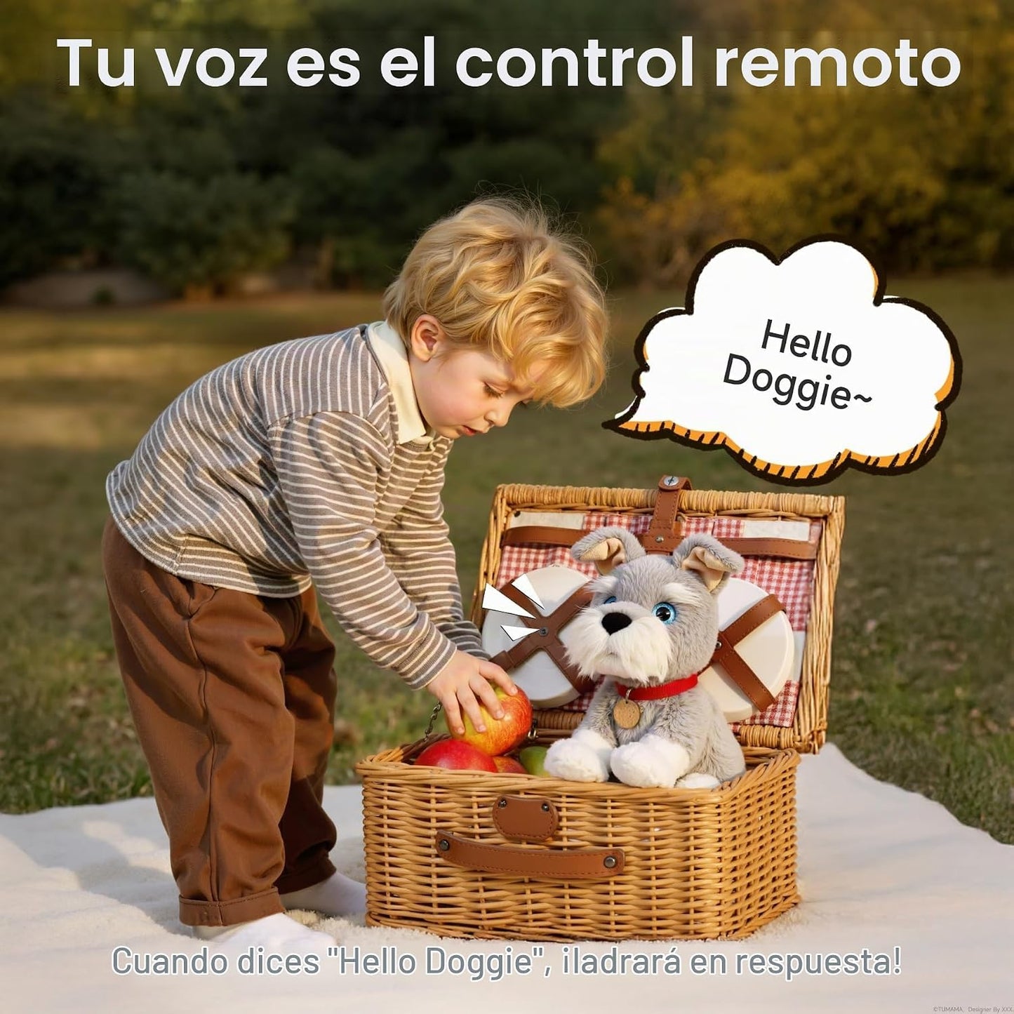 TUMAMA - Juguete electrónico interactivo de peluche para perro, con...