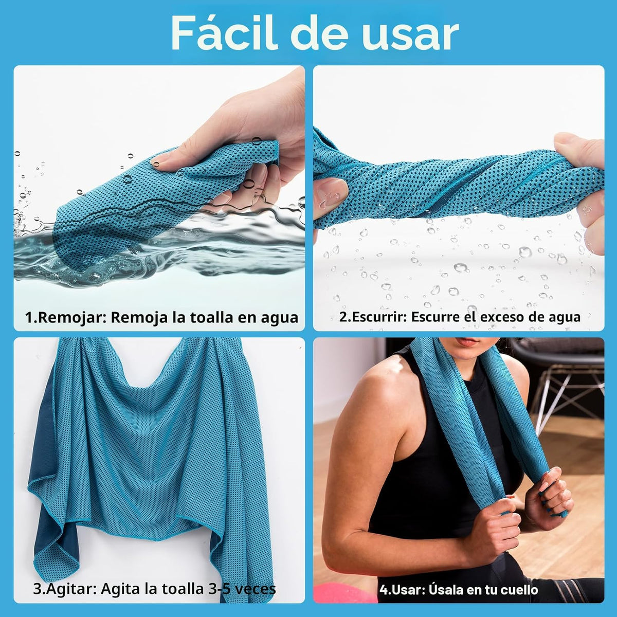 YESLIFE Paquete de 4 toallas refrescantes de 40 x 12 pulgadas, toal...