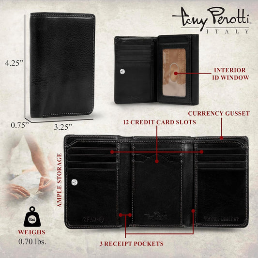 Tony Perotti Billetera RFID de cuero italiano para hombre con venta...
