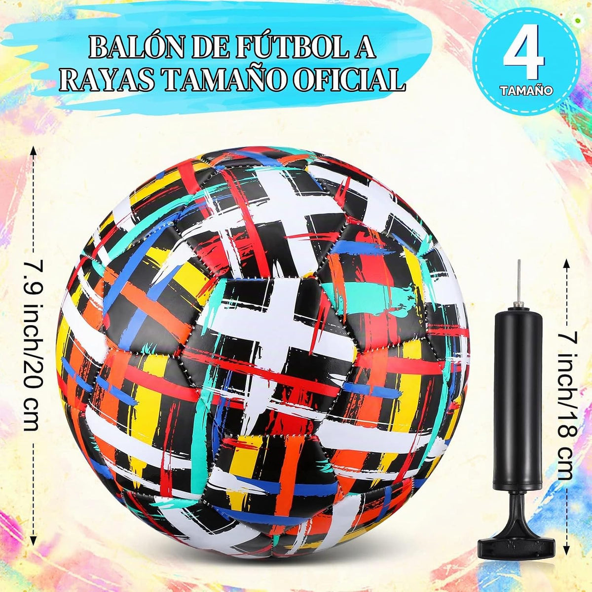 HyDren 2 pelotas de fútbol con inflador, tamaño oficial 4\/5, pelot...