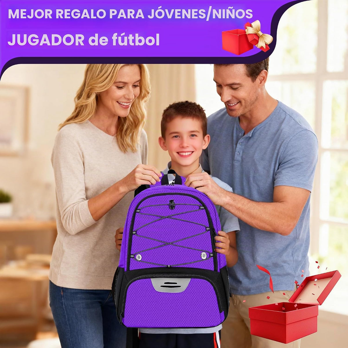 Hsmihair - Mochila de fútbol juvenil - Mochila para fútbol y balonc...