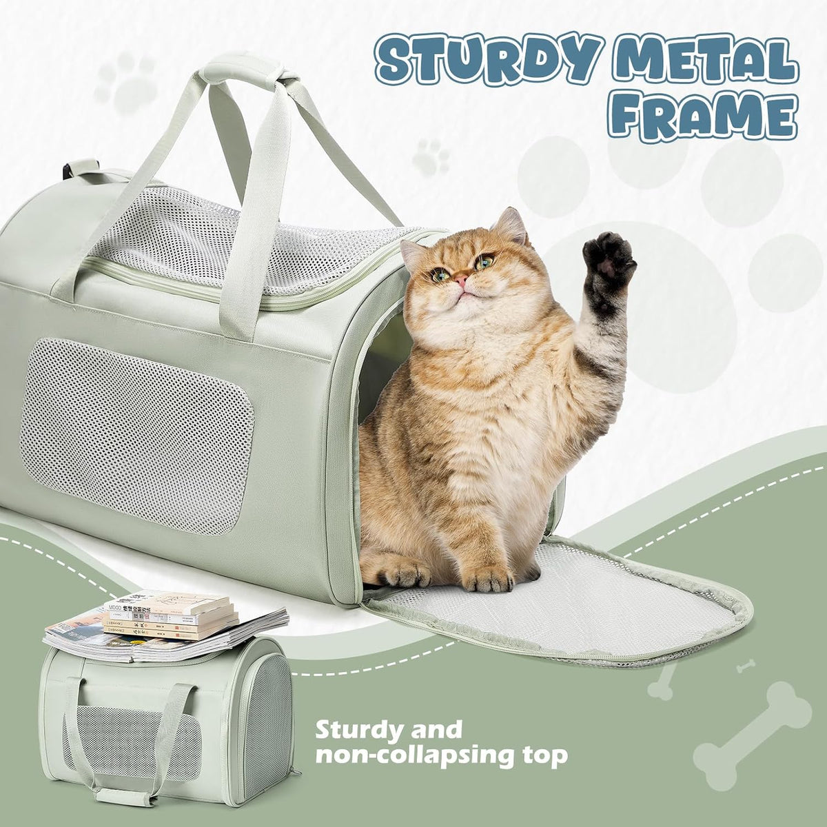 WEPLAN Estuche de transporte extragrande para gatos y perros, bolsa...