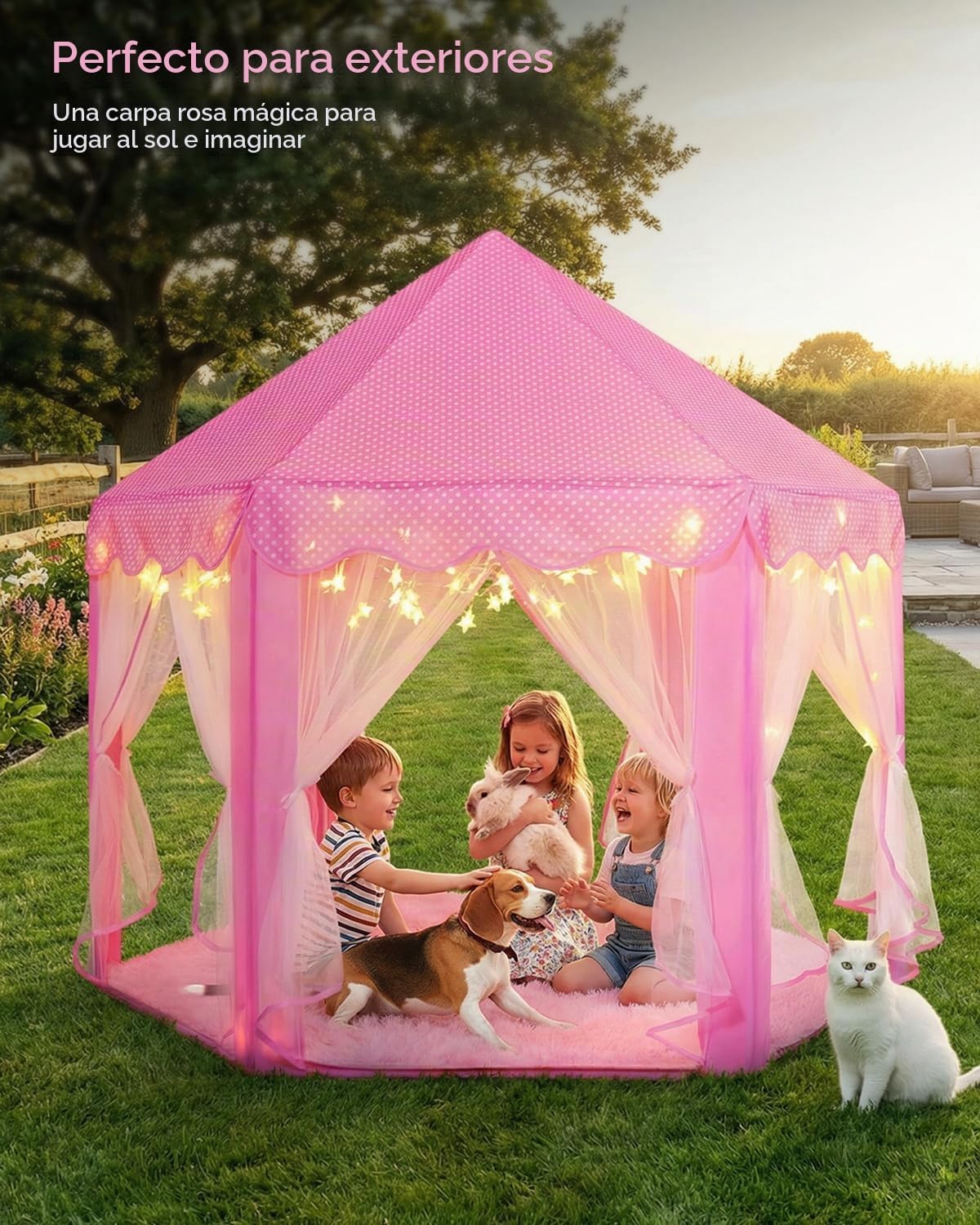 Tienda de campaña de princesa para niñas, castillo de hadas, tienda...