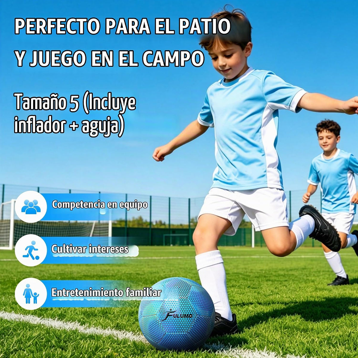 FULUMO Balón de fútbol que brilla en la oscuridad Tamaño 5\/Tamaño...
