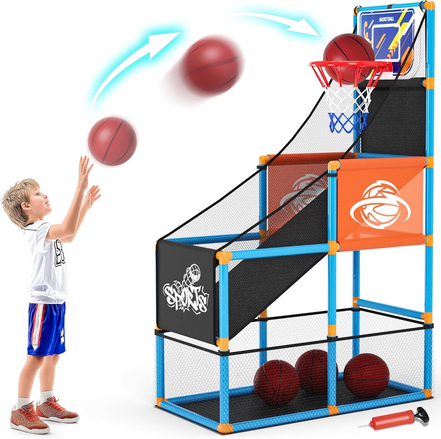 Juego de baloncesto de arcada Set Boy Toys Indoor Outdoor Kids Bask...