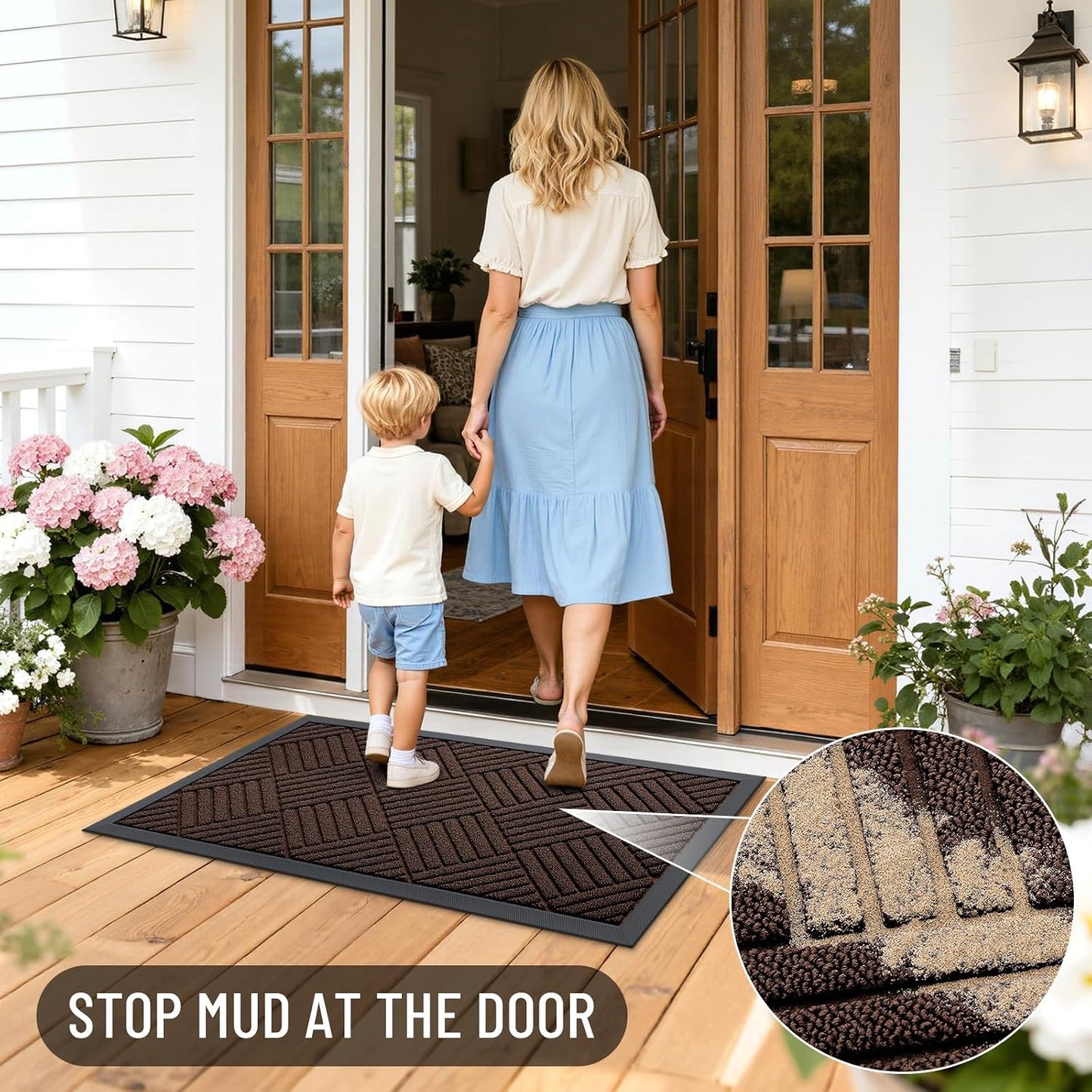 OLANLY Tapete para puerta delantera, entrada exterior, 33 x 21 pulg...
