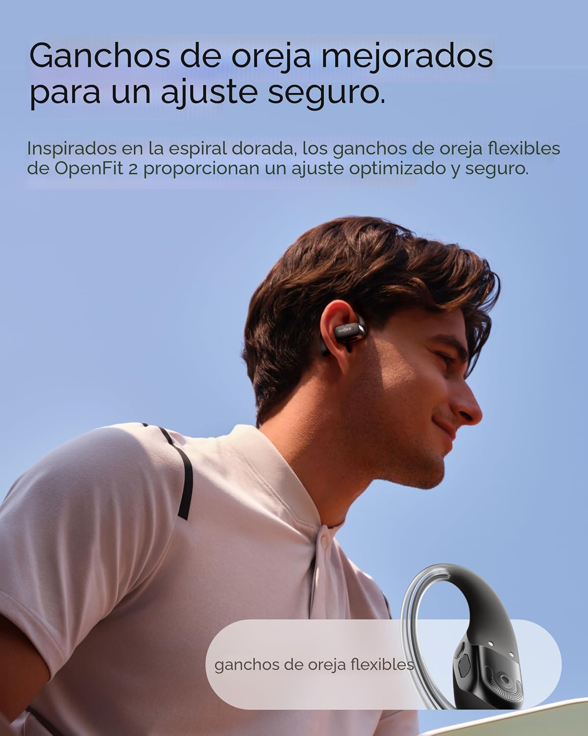 SHOKZ OpenFit 2 Auriculares Bluetooth con gancho abierto para la or...