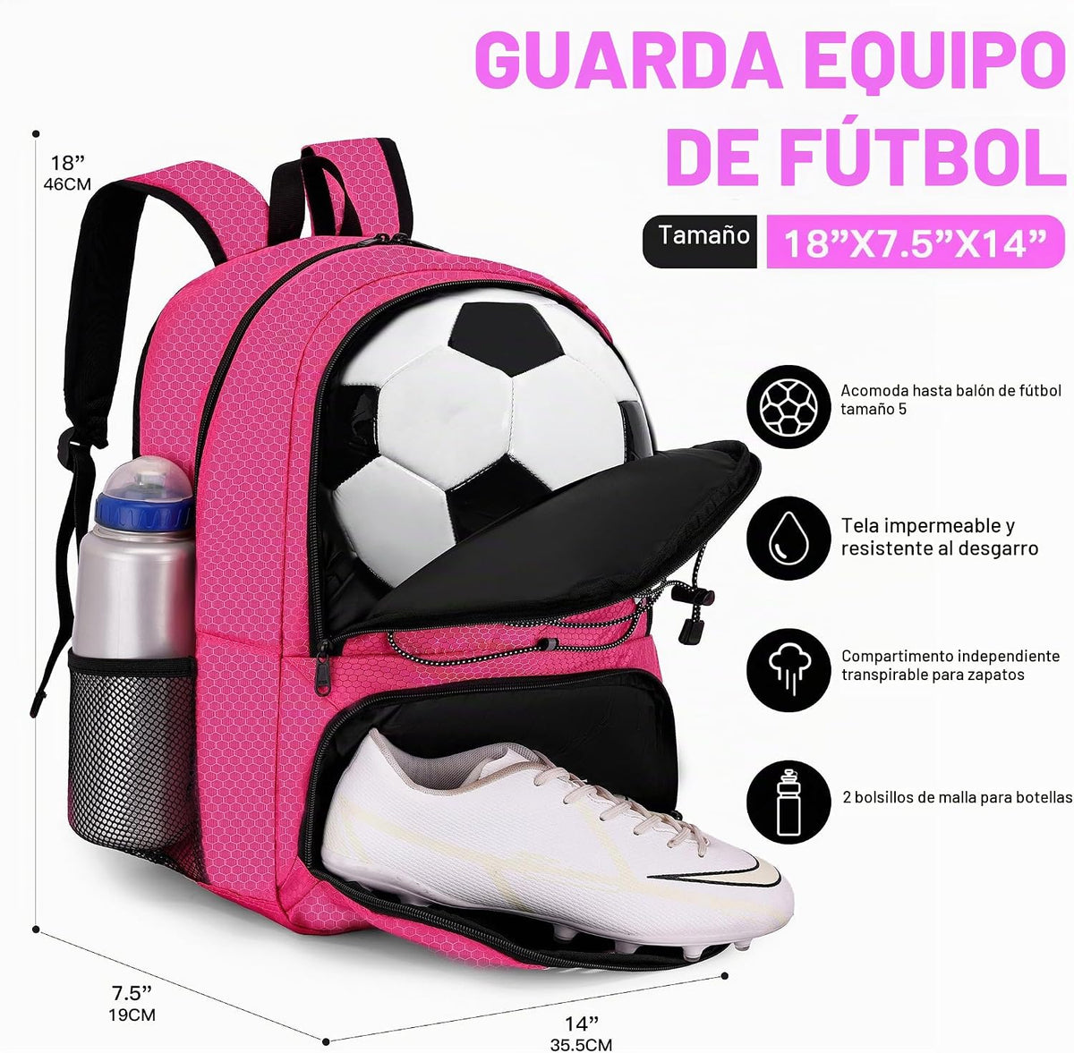 Hsmihair - Mochila de fútbol juvenil - Mochila para fútbol y balonc...