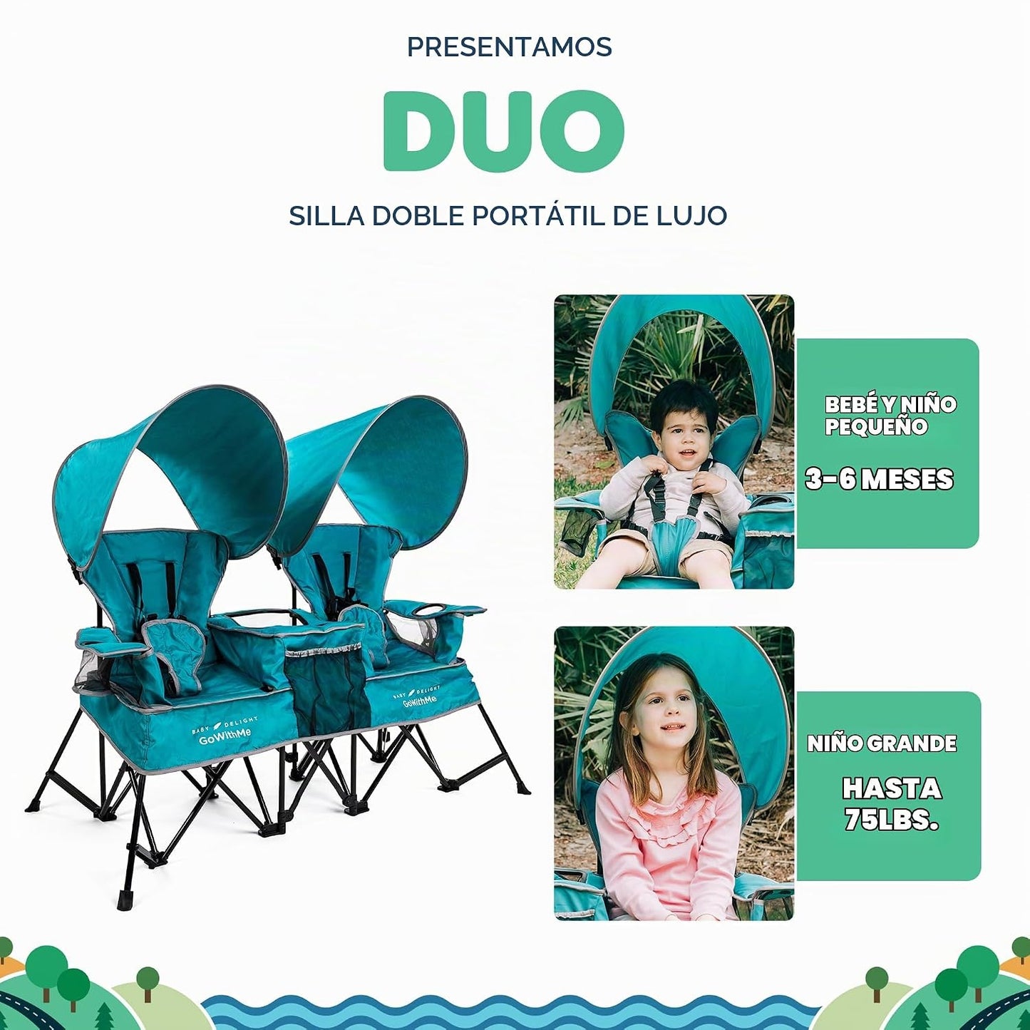 Baby Delight Go with Me Duo Deluxe - Silla portátil para niños, asi...