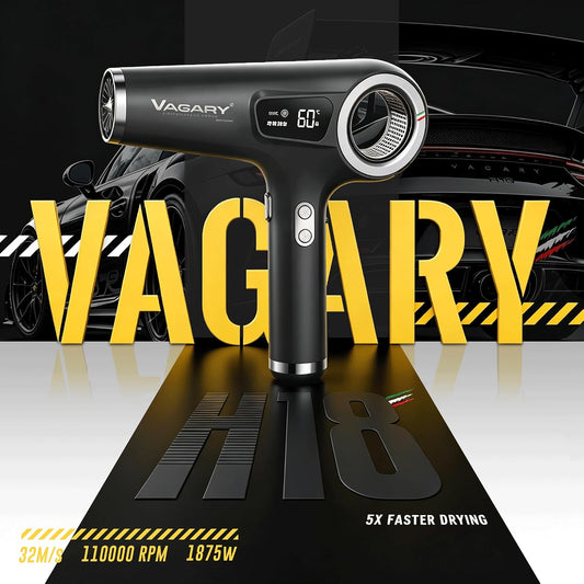 VAGARY Secador de pelo iónico de alta velocidad con difusor, 110000...
